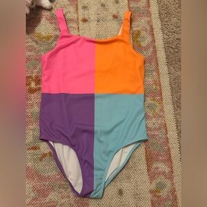 Cute color block one piece